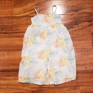 Janie and Jack EUC 12-18 months wide leg hibiscus jumpsuit
